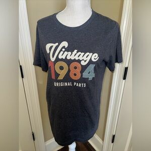 Premium Vintage 1984 Original Parts Womans Gray Short Sleeve T-Shirt Size M
